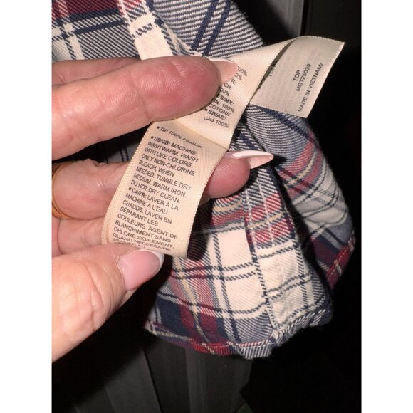 Mens Goodthreads Slim Fit Twill Plaid Button-Down Shirt XL Red & Navy - Picture 12 of 14